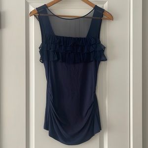 🎉SALE🎉ARDEN B Navy Ruffle Top